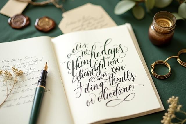 A beautifully hand-lettered personalized gift item and calligraphy supplies