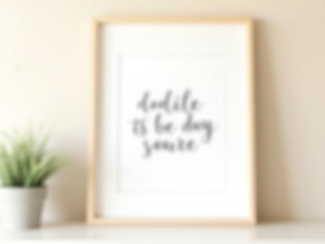 A custom hand-lettered print featuring an inspirational quote in elegant typography, framed and displayed on a refined background.
